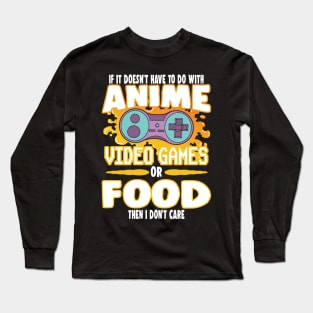 Anime Video Games And Food Gaming Long Sleeve T-Shirt